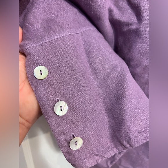 BRYN WALKER Light Linen Artist Top Blouse Light Purple - Picture 4 of 10